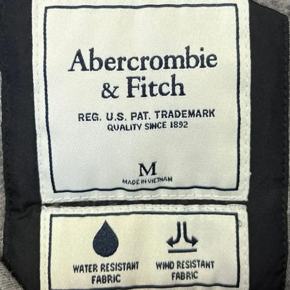 Abercrombie & Fitch Black Long Sleeve Hoodie Hooded Windbreaker Coat Jacket M
